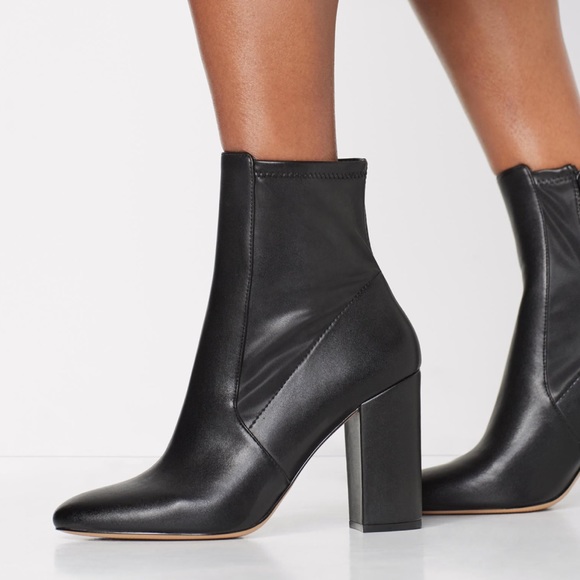 Aurella Black Leather Fashion Boots ALDO Heels